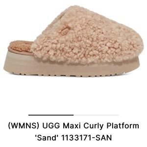 NEW UGG Max Curly Platform Slipper in Sand